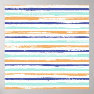 Póster Trazos geométricos textil sin costura patrón vinta