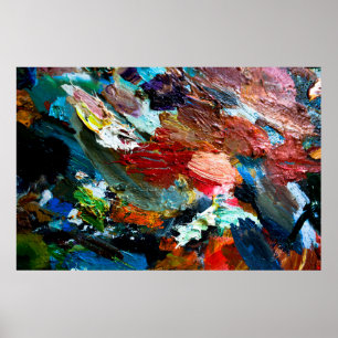 Póster trazos multicolores de pintura al óleo sobre el ar