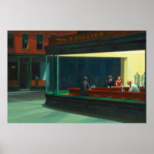 Póster Trazos nocturnos de Edward Hopper