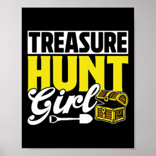 Póster Treasure Hunt Chica Hunter Tesoros de caza