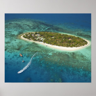 Póster Treasure Island Resort and boat, Fiji