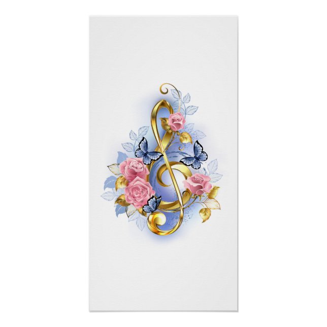 Póster Treble arrecife con rosas rosas rosas rosas (Anverso)