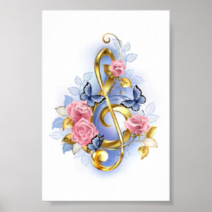 Póster Treble arrecife con rosas rosas rosas rosas