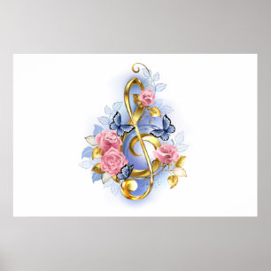 Póster Treble arrecife con rosas rosas rosas rosas