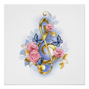 Póster Treble arrecife con rosas rosas rosas rosas