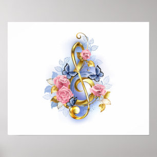 Póster Treble arrecife con rosas rosas rosas rosas
