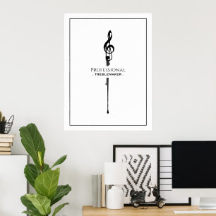 Póster Treblemaker Funny Music Pun White G-Clef