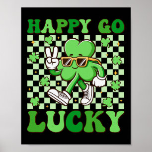 Póster Trébol Afortunado Alegre Día de San Patricio Groo