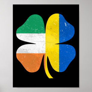 Póster Trébol británico irlandés Ucrania Irlanda San Patr