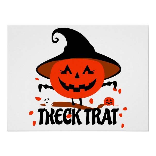 Póster Treck Trat Pumpkin Sonriente (Anverso)