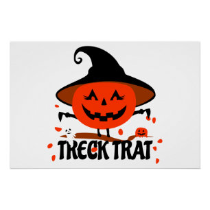 Póster Treck Trat Pumpkin Sonriente