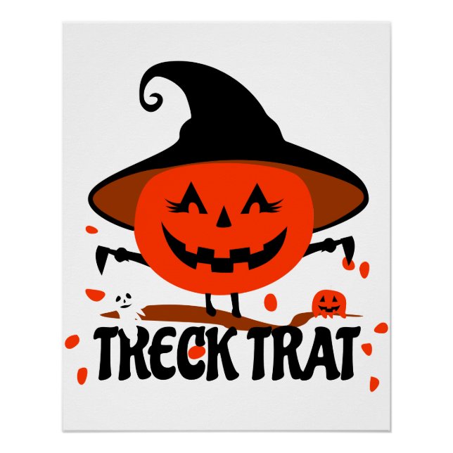 Póster Treck Trat Pumpkin Sonriente (Anverso)