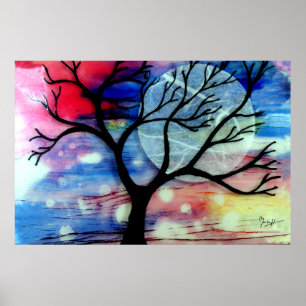 Póster Tree and Ink Transparent Layers