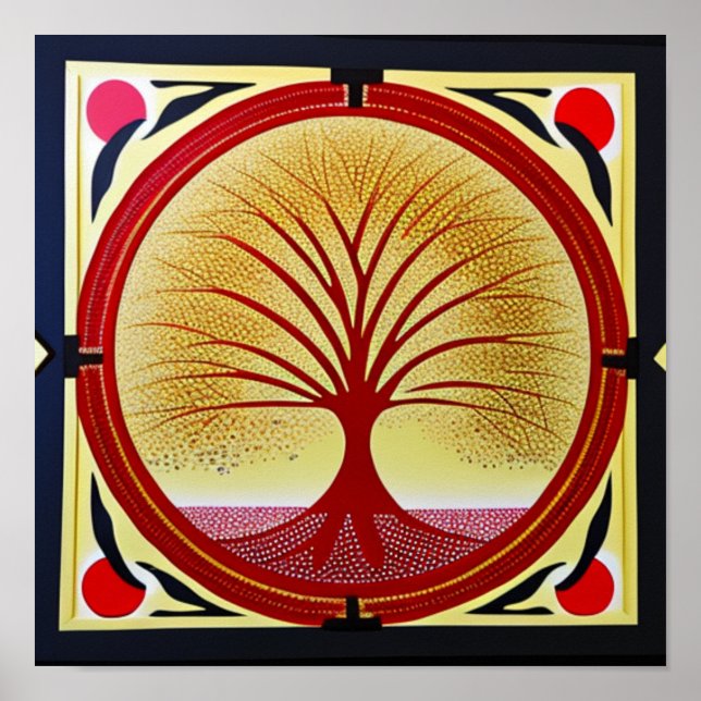 Póster Tree of Life in Red Poster (Frente)