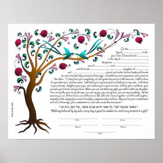 Póster Tree of Life Ketubah, blank (Frente)