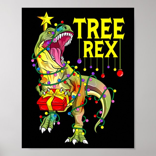 Póster Tree Rex! Paleontólogo divertido de Navidad  (Frente)