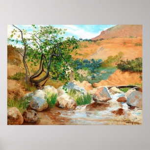 Póster Trees Rocks Mountain View