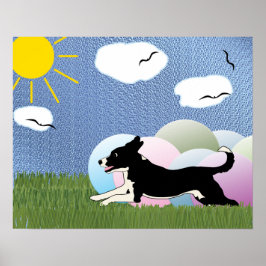 Póster Treibball - Personalizado Happy Dog and Balls v4