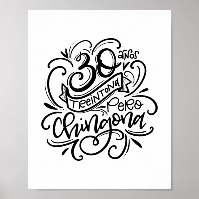 Póster Treintona Pero Chingona (Frente)