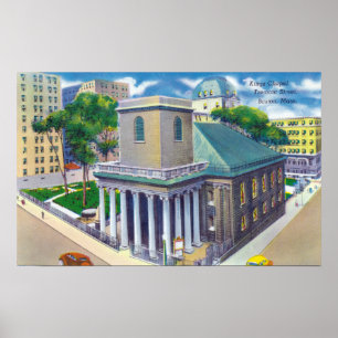 Póster Tremont Street View of Kings Chapel