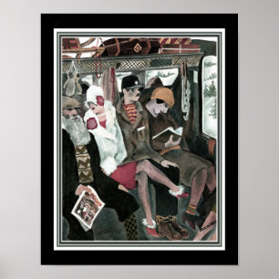 Póster "Tren a los pasajeros" Art Deco 1922