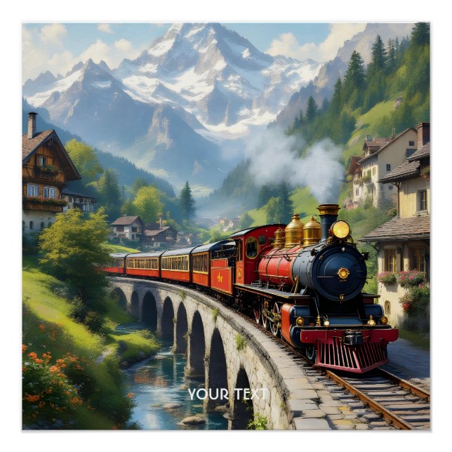 Póster Tren antiguo de Fantasy Cute Crimson (Anverso)