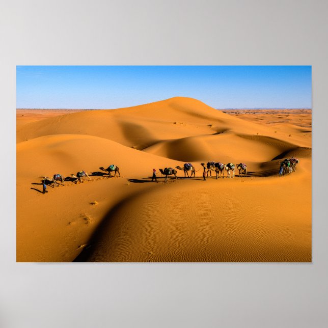 Póster TREN CAMEL DESERT - Dunas de arena en Tamnougalt (Frente)