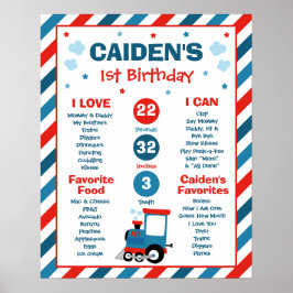 Póster Tren Chugga Chugga primer Fiesta de cumpleaños