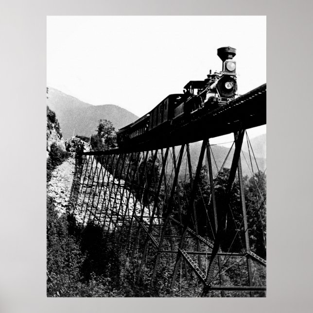 Póster Tren de 1880 en Crawford Notch, NH (Frente)