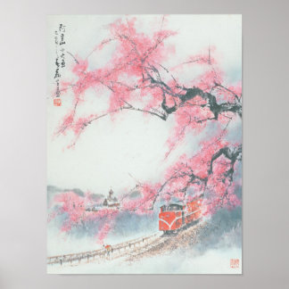 Póster Tren de barandilla estrecha en el Poster del Monte