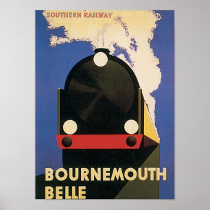 Póster Tren de la belleza de Bournemouth del viaje del