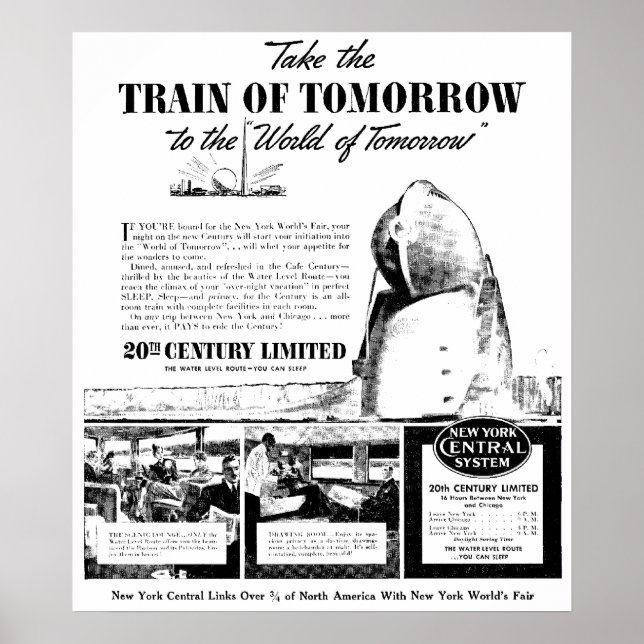 Póster Tren De Mañana - Ferrocarril Central De Nueva York (Frente)