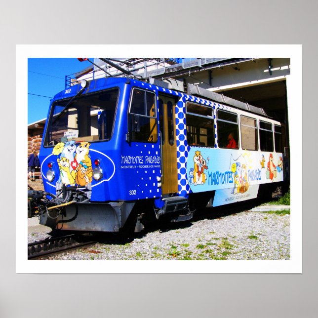 Póster Tren de marmotas en Suiza (Frente)