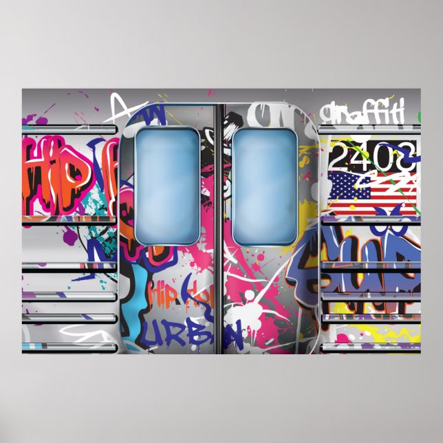 Póster Tren de metro de Graffiti (Frente)
