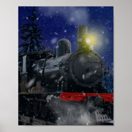 Póster Tren de Navidad en la nieve