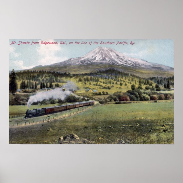 Póster Tren de Shasta y del Pacífico meridional (Frente)