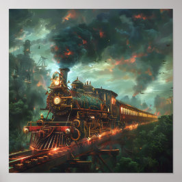 Póster Tren de Steampunk