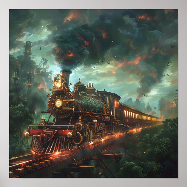Póster Tren de Steampunk (Frente)