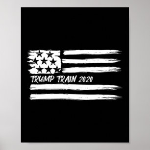 Póster Tren de Trump Presidente Campaña Electoral Bandera
