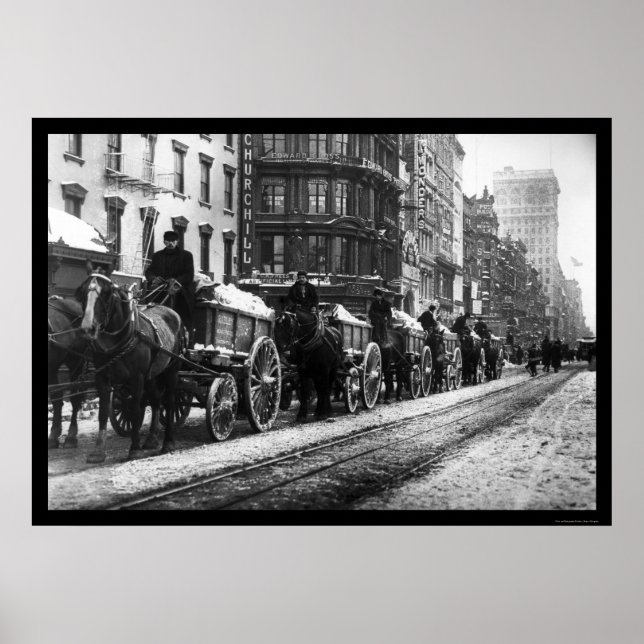 Póster Tren de vagón Nueva York 1908 (Frente)