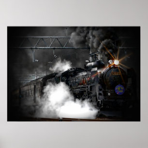 Póster tren de vapor