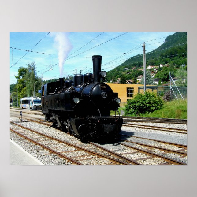 Póster Tren de vapor en Blonay (Frente)