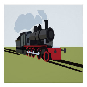 Póster Tren de Vapor Ferrocarril