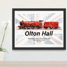 Tren de vapor vintage Olton Hall locomotora ingles