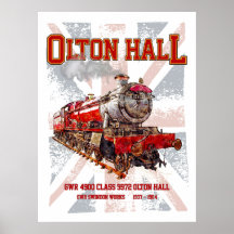 Tren de vapor vintage Olton Hall locomotora ingles