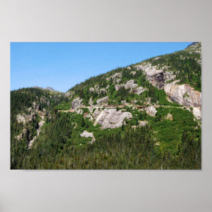 Póster Tren de Yukón en la ladera de una montaña, Canadá
