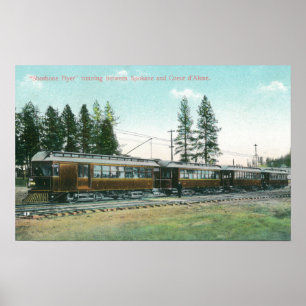 Póster Tren del aviador del Shoshone apagado a Spokane