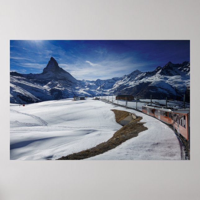 Póster tren del ferrocarril de Gornergrat y Matterhorn en (Frente)