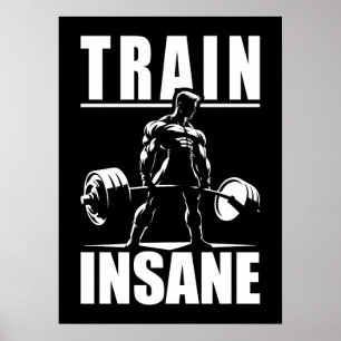 Póster Tren demente - Gimnasio motivacional, Fitness de e