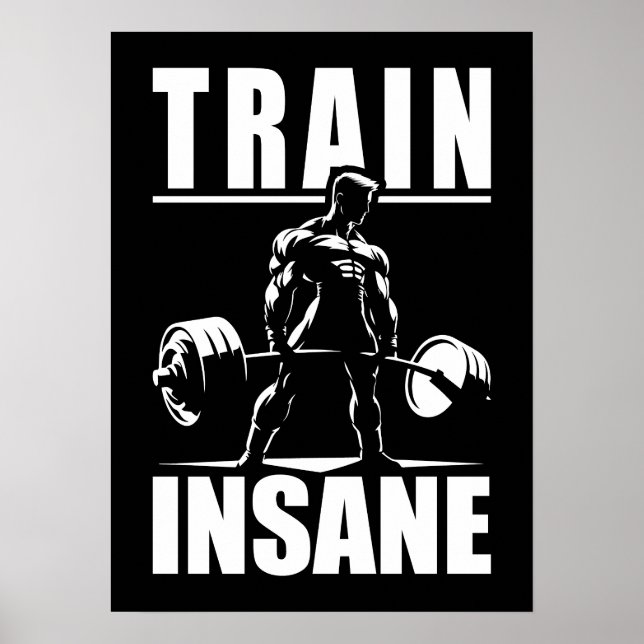Póster Tren demente - Gimnasio motivacional, Fitness de e (Frente)